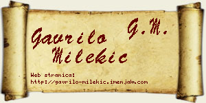 Gavrilo Milekić vizit kartica